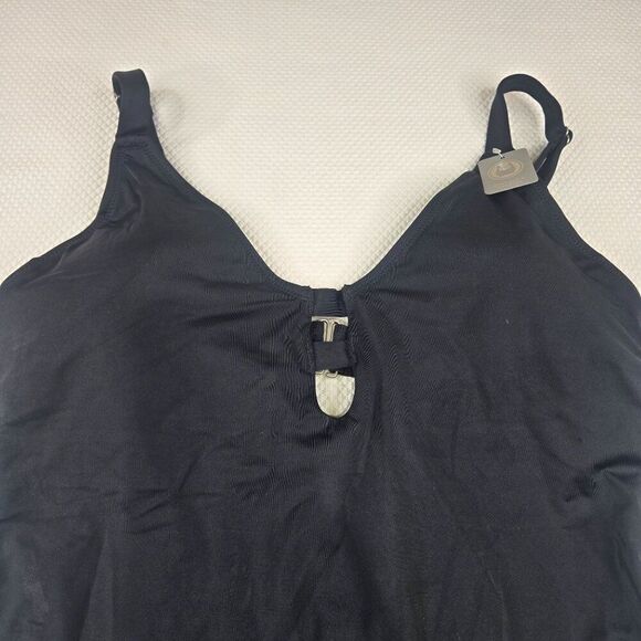 Womens Black Marika XL Tankini Swim Top Removable Cup Pads Adjustable Straps Key - Picture 2 of 6